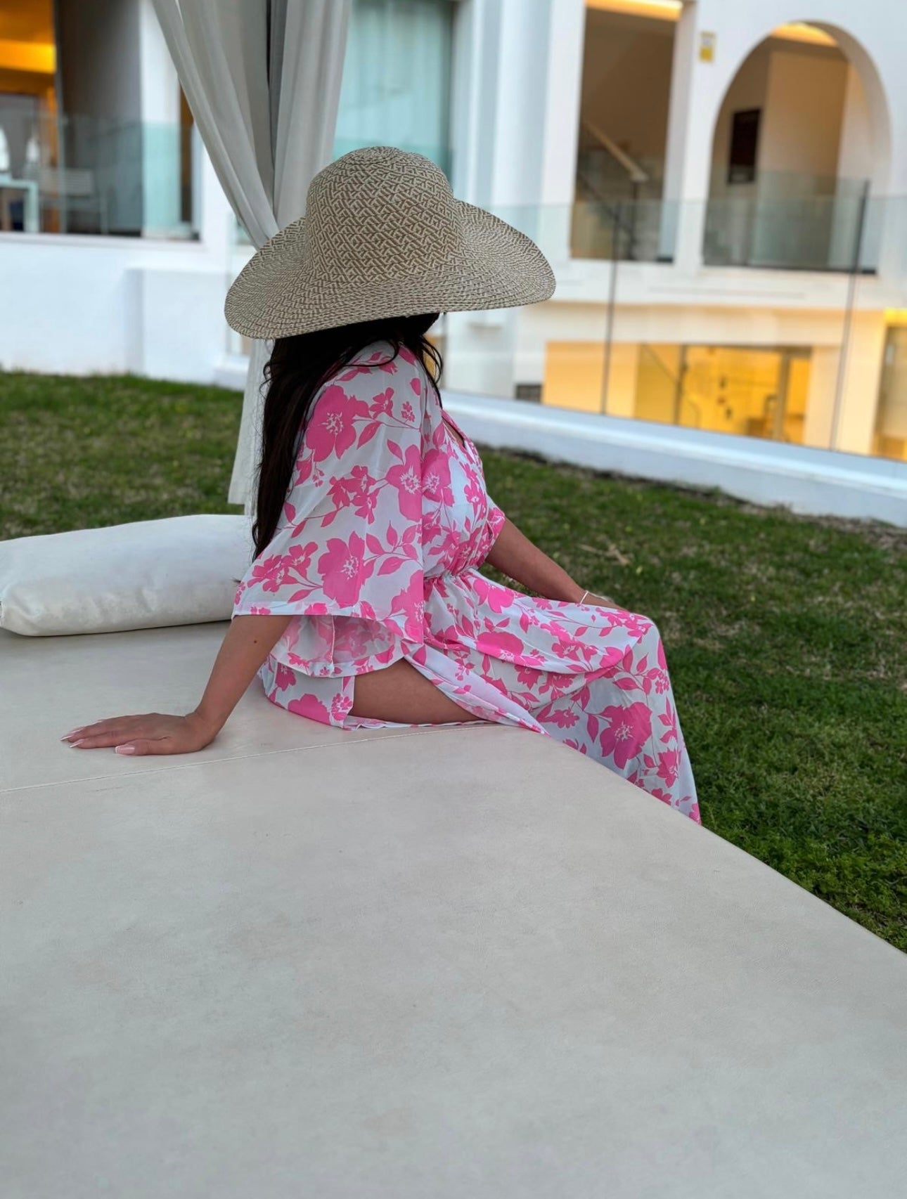 Beach kaftan maxi slit dress