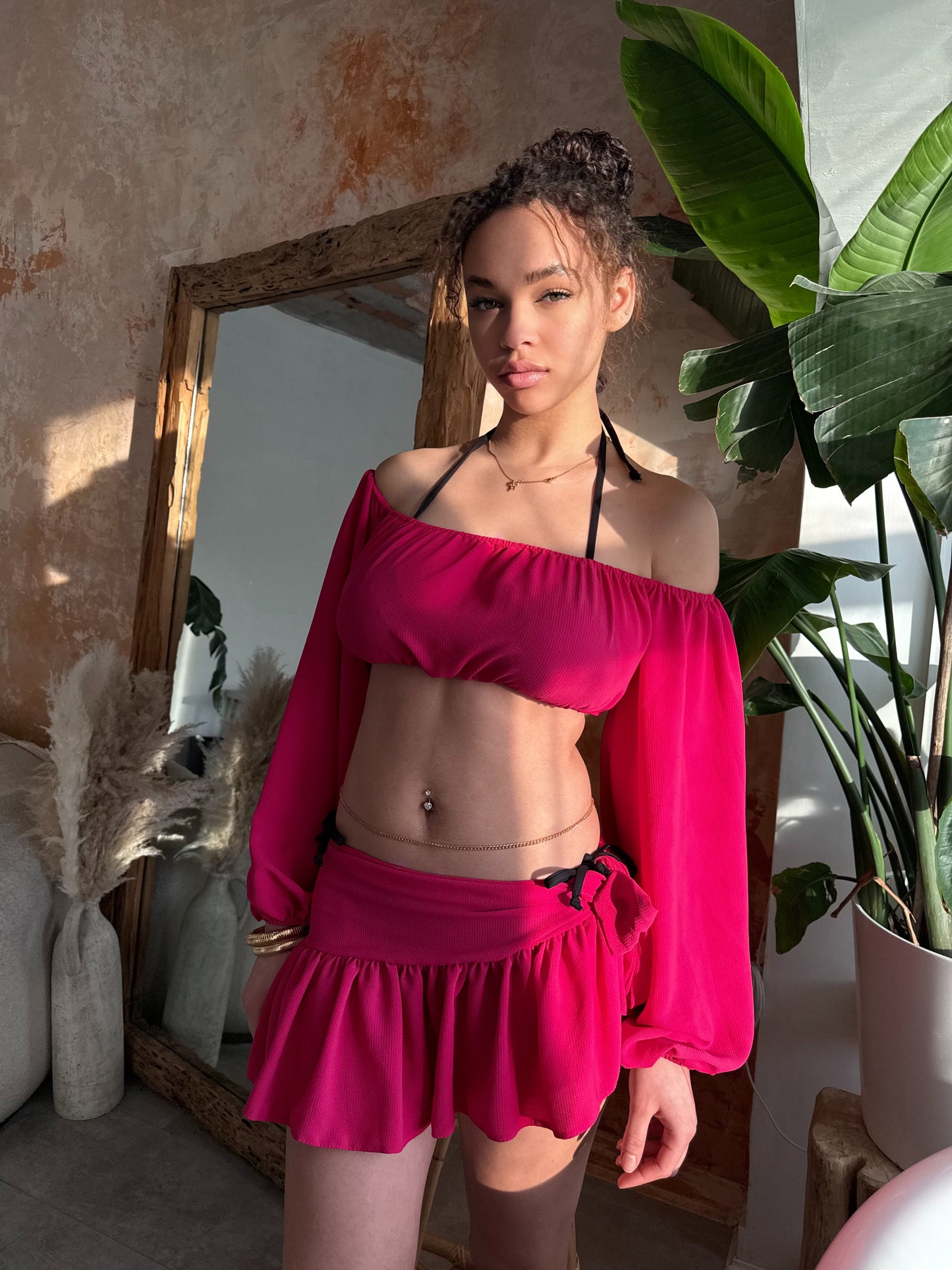 NOVA SARONG SET- HOT PINK