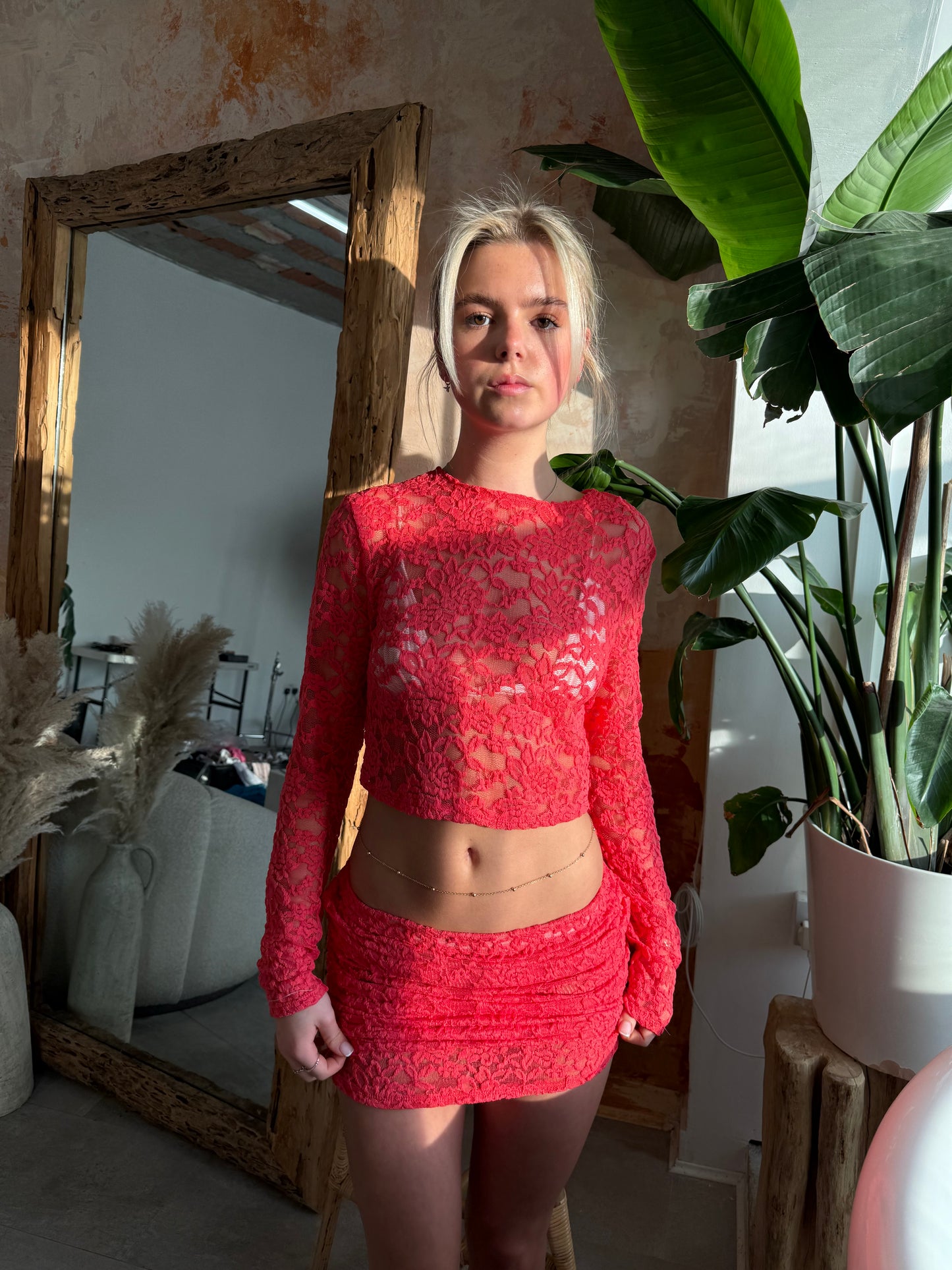 BELLE LACE SET- PINK