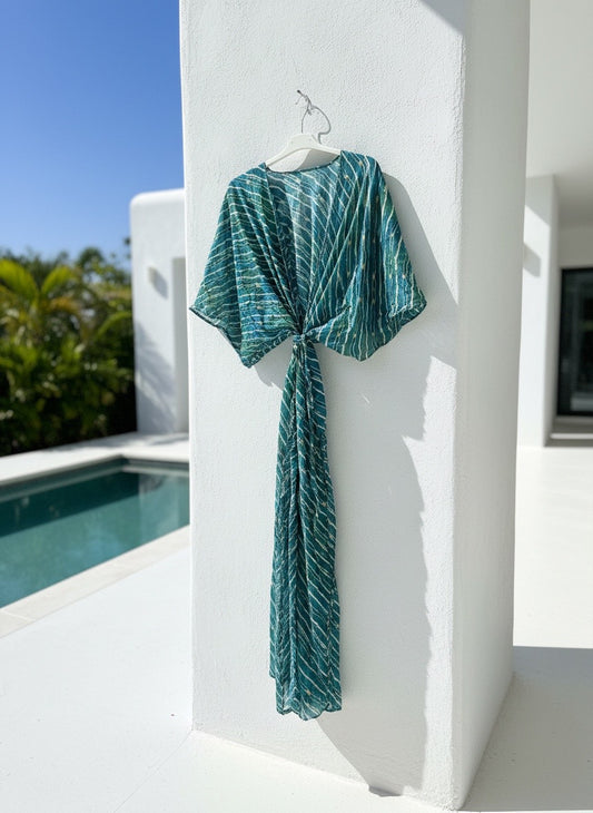 Teal Waves Kimono